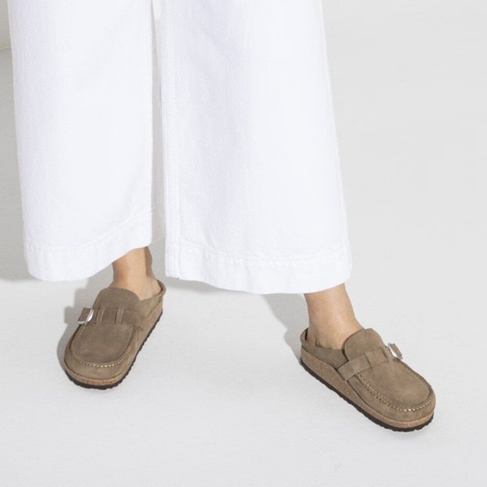Birkenstock Taupe Suede Slip-On Loafers
